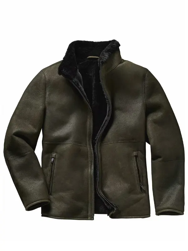 Kalamon olive green lambskin Leather jacket