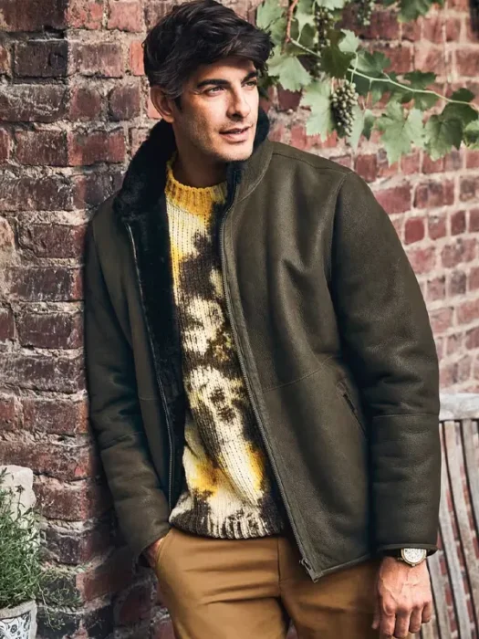 Kalamon olive green lambskin jacket