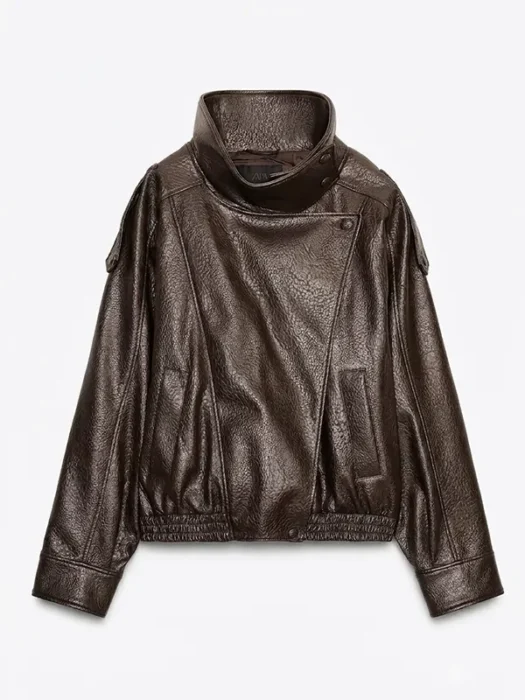 LEATHER EFFECT BIKER JACKET