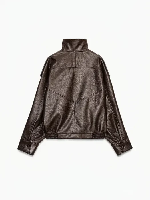 LEATHER EFFECT BIKER JACKET Back