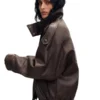 LEATHER EFFECT BIKER LEATHER JACKET