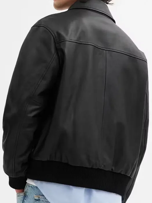 Leather Bomber Jacket Back