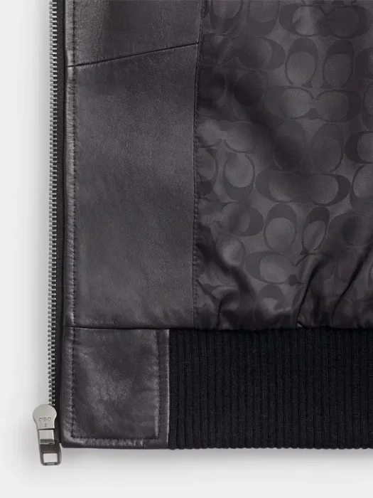 Leather Bomber Jacket Inside