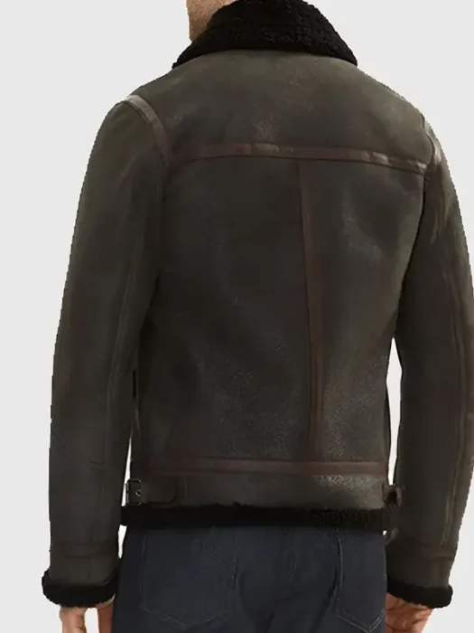 McGowan Brown G1 Bomber Leather Jacket Back