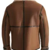Men B3 Aviator Brown Shearling Leather Jacket Back