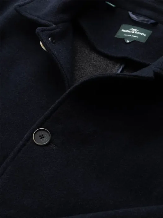 Men Dark Blue Wool Coat