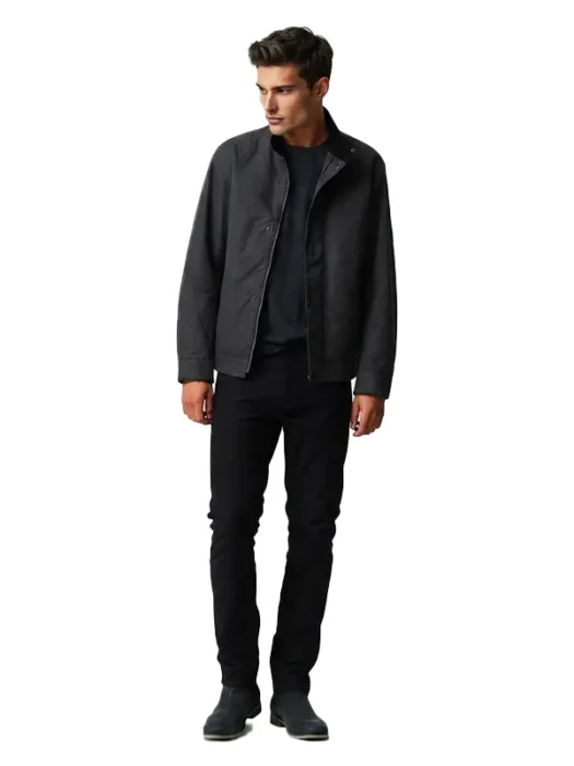 Mens Black Cotton Jacket