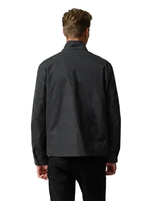 Mens Black Cotton Jacket Back