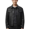 Mens Black Faux leather jacket