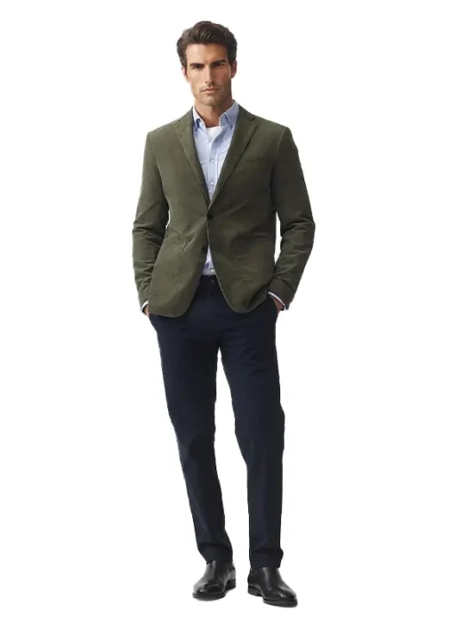 Mens Cotton Olive Green Blazer