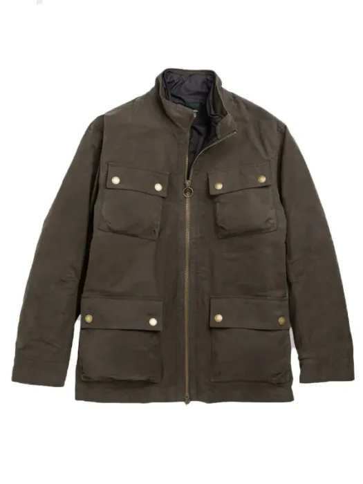 Mens Cotton Olive Green Jacket