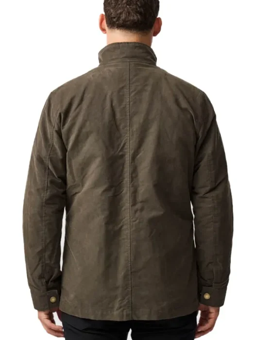 Mens Cotton Olive Green Jacket Back