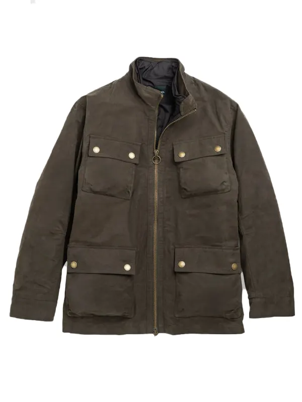 Mens Cotton Olive Green Jacket