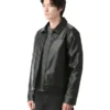 Mens Faux Leather Jacket- Black