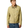 Mens Khaki Cotton Jacket with Corduroy Collar