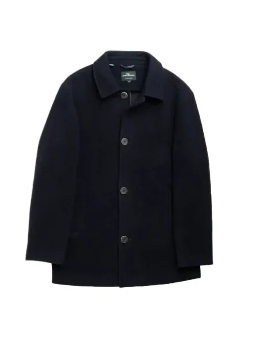 Mens Navy Blue Wool Coat