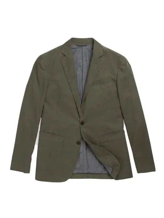 Mens Olive Green Cotton Blazer