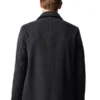 Mens Wool Black Coat Back