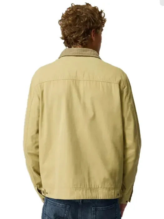 Mens khaki Cotton Jacket Back