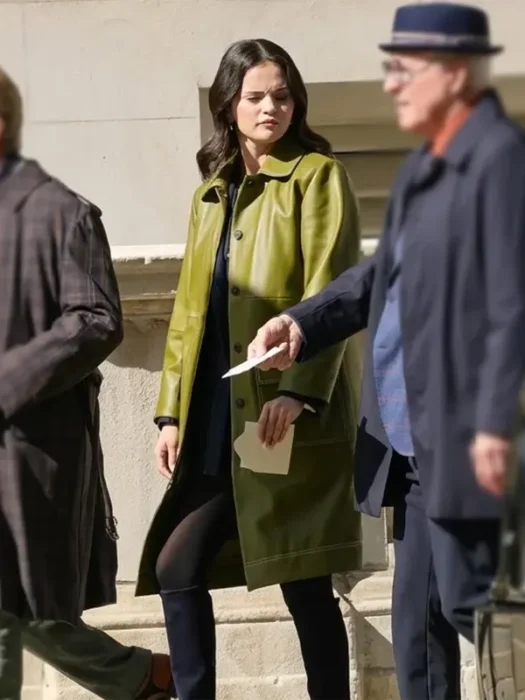 Only Murders in the Building S06 Selena Gomez Green Leather Coat
