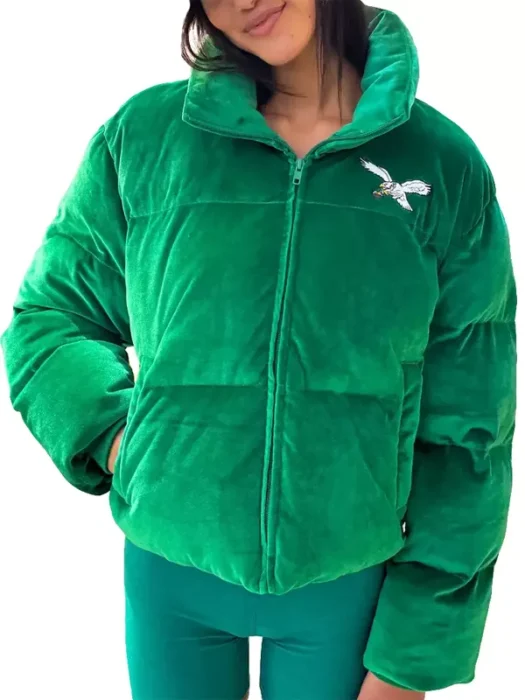 Philadelphia Eagles Velvet Puffer Jacket