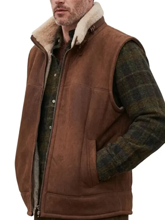 Premium Mens Brown Shearling Jacket