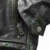 Rub-off leather jacket pockets style