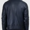 Taylor Blue B-3 Blue Bomber Shearling Leather Jacket Back