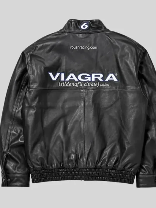 Viagra Racing Drake Leather Jacket Back