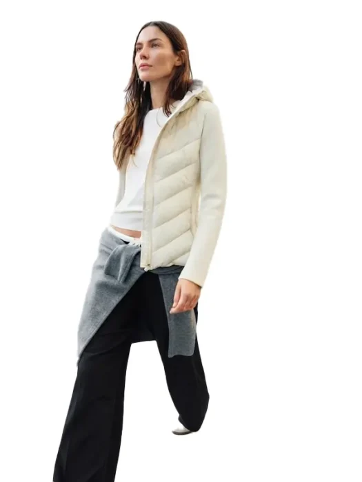 WOMENS PUFFER WHITE JACKET