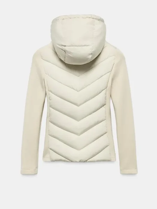 WOMENS WHITE PUFFER JACKET BACK