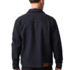 Womens Blue Leather Jacket Back
