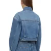 Womens Cropped Denim Jacket Back