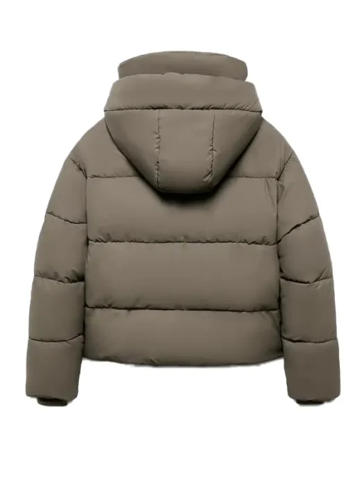 Womens Hooded Puffer Jacket Back