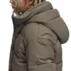 Womens Hooded Taupe Puffer Jacket