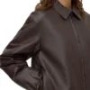 Womens Leather Bomber Jacket
