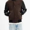 Wool Brown Varsity Jacket