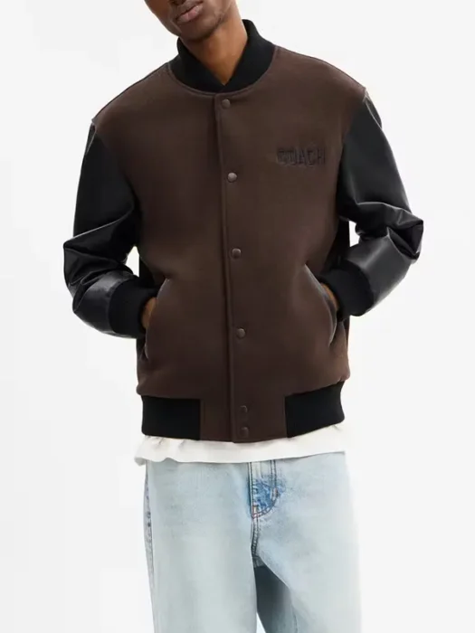 Wool Brown Varsity Jacket