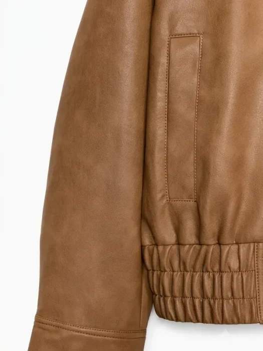 ZW COLLECTION FAUX LEATHER BOMBER JACKET