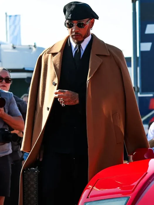 2026 Grand Prix Lewis Hamilton Brown Coat