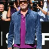 74th Film Festival 2026 Brad Pitt Suede Blue Leather Jacket