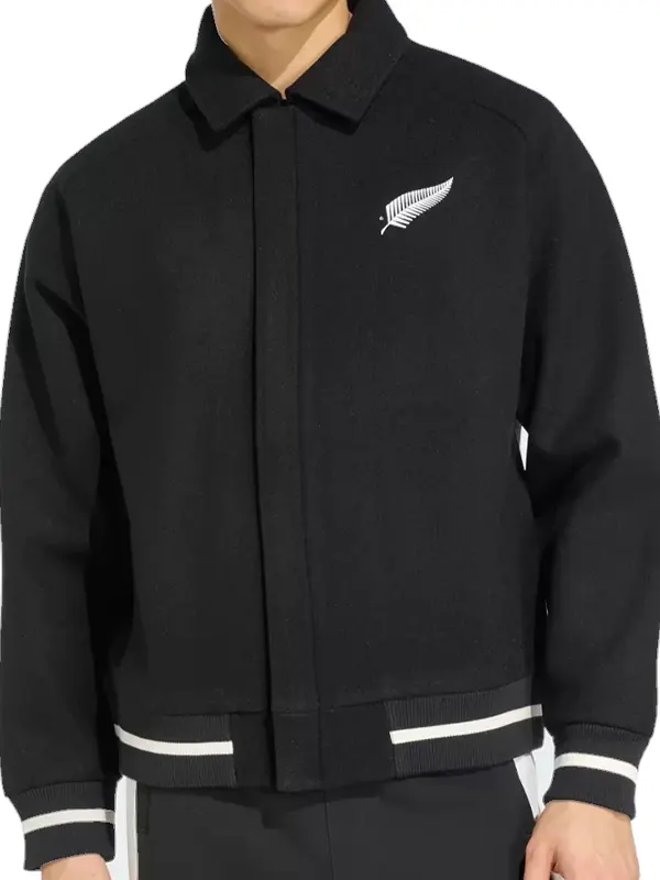 All Black VS Fiji Rugby Jason Momoa Black Bomber Jacket