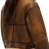 Aviator Gigi Hadid Brown Jacket Back