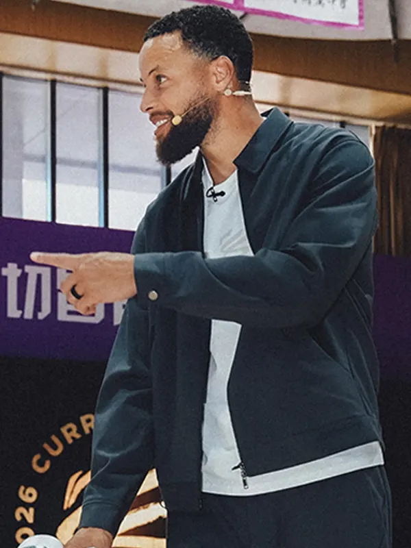 Beijing China Tour Stephen Curry Navy Blue Jacket