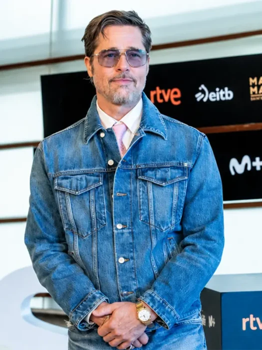 Brad Pitt Blue Denim Jacket