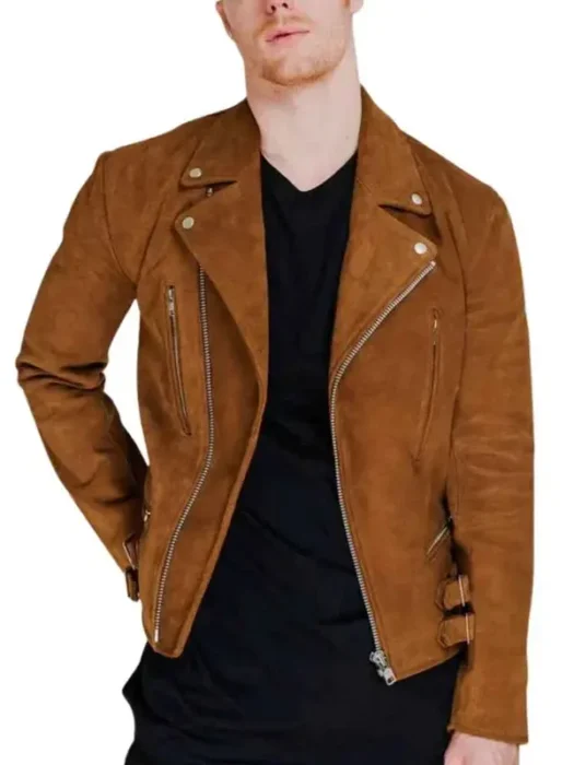 Brown Moto Suede Leather Jacket