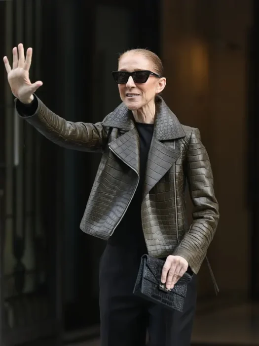Celine Dion Crocodile Textured Jacket