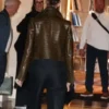 Celine Dion Crocodile Textured Leather Jacket Back