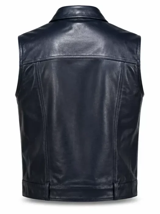 God We Trust Tour Asake Leather Vest Back