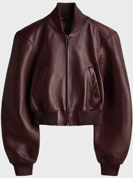 Honest Renovations S04 Lizzy Mathis Burgundy Leather Jacket